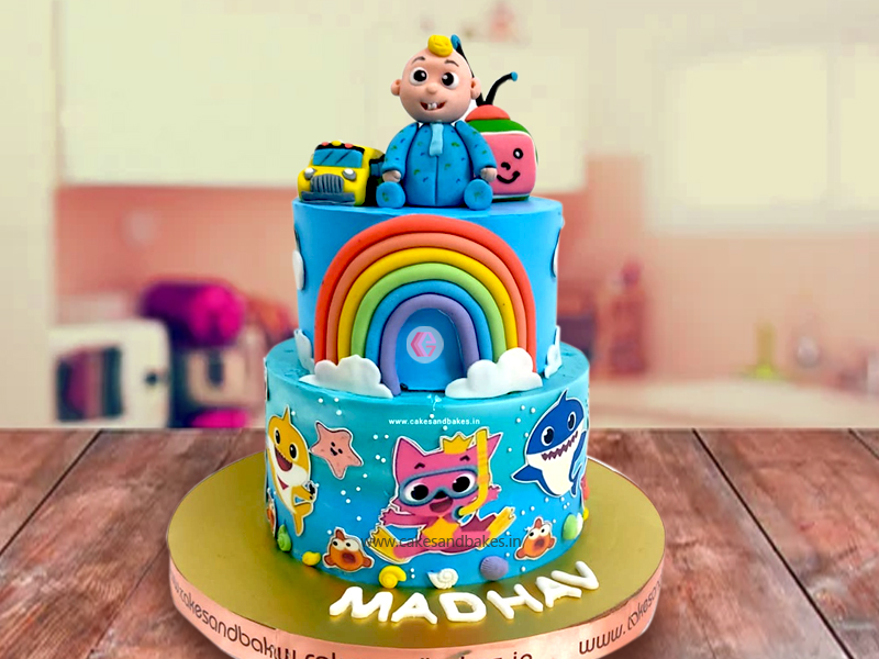 Cocomelon Fondant Cake Theme - Decorated Cake by Manal - CakesDecor