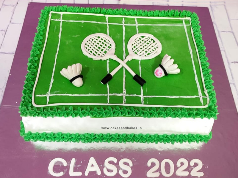 Cooking With Swapna: BADMINTON & TABLE TENNIS COURT CAKE