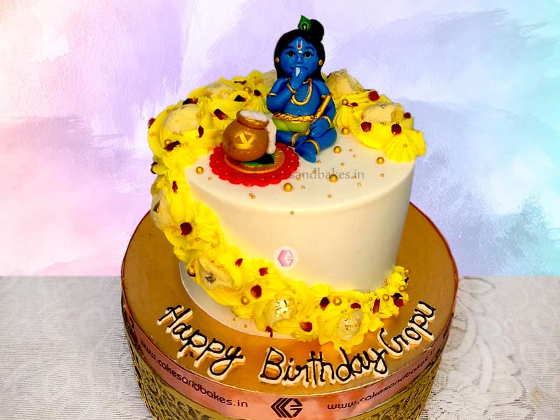 How To Make Krishna Cake Kanhaya Birthday Cake | Krishna theme cake design  ideas | Kanhaya theme - YouTube